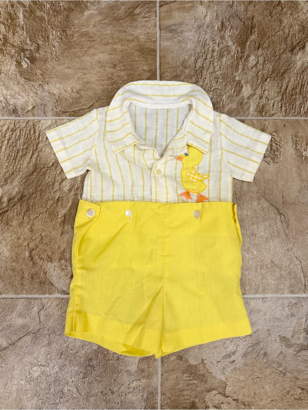Vintage Striped Duck Collared Onesie